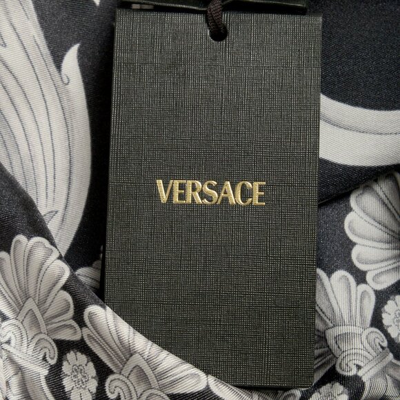 Versace Men's 100% Silk Heritage Print Short Sleeve Shirt US 3XL IT 58 - Picture 5 of 6